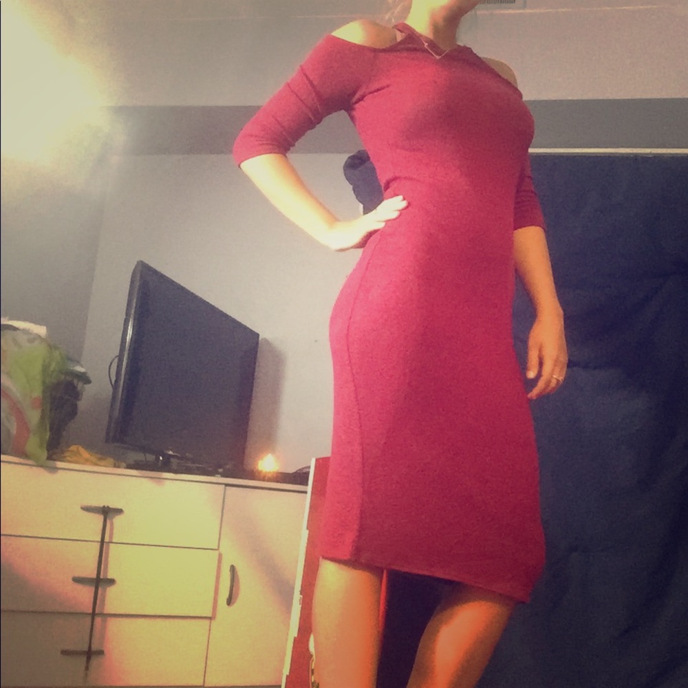 Elegant red/ marrón dress